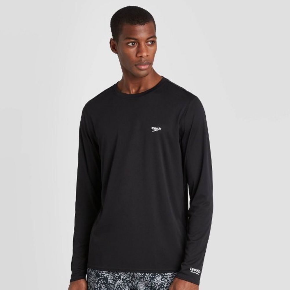NWT mens med rash gaurd black